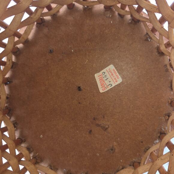 Vintage Rattan Wicker Floor Vase Basket Handles 24" x 11" Pot Planter Portugal - Picture 12 of 16